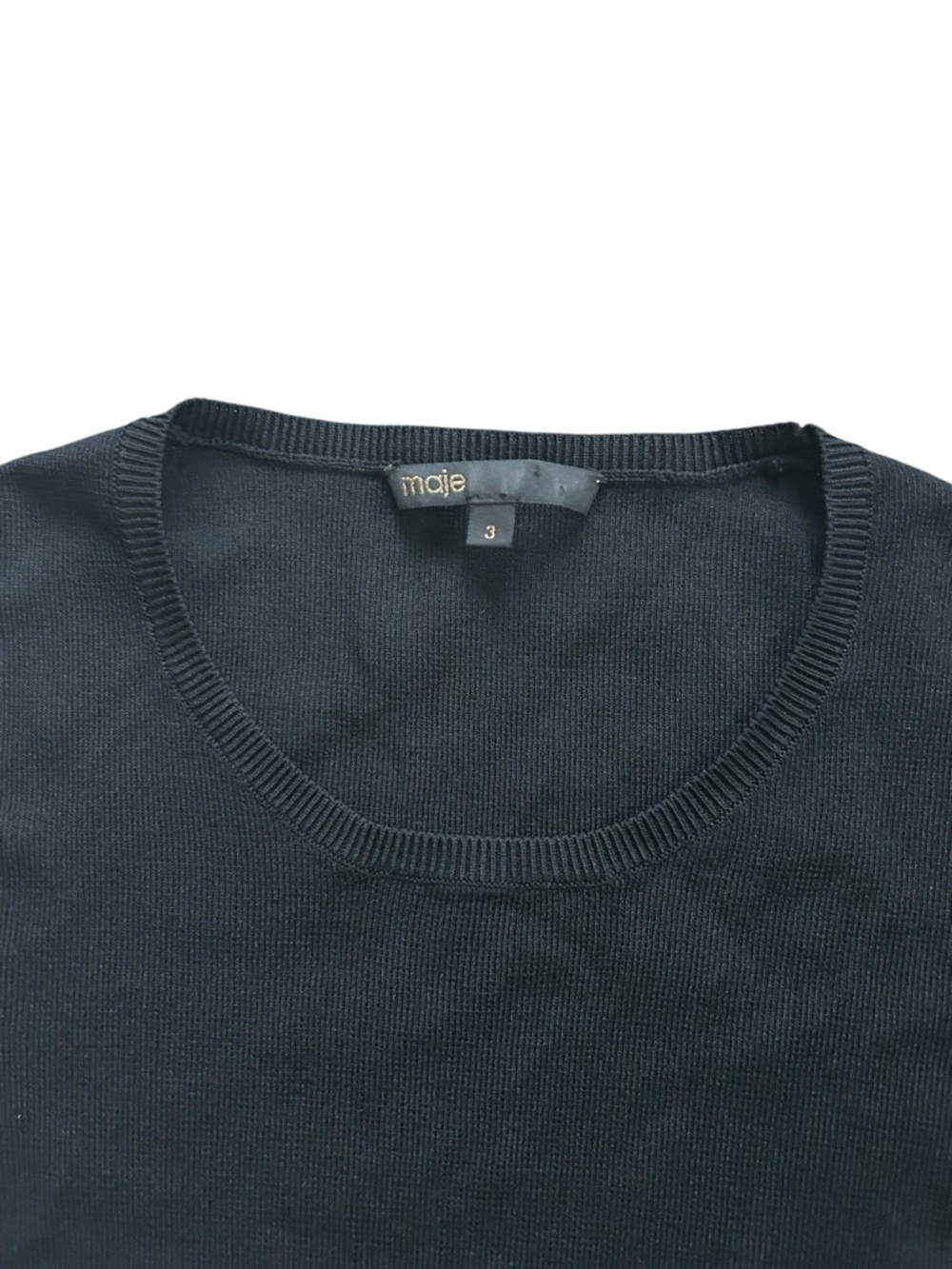 MAJE BLACK RUFFLE/CUT-OUT DETAIL SIZE 3 - Picture 4 of 8